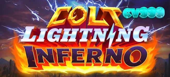 Colt Lightning Inferno স্লটের একটি উজ্জ্বল দৃশ্য যেখানে আগুনের শিখা এবং বিদ্যুতের ঝলকানি দেখা যাচ্ছে।